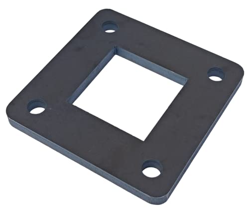 1 Stück universal 10 mm Dicke quadratische Stahl roh Fußplatte, Anschweißplatte, Kopfplatte, Ankerplatte gelocht - auch perfekt zugeschnitten für Quadratrohrprofile (A: 50 x B: 30 x C: 70 x D: 55) von EMPULA