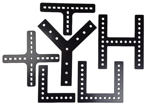 1x Holzverbinder Flachverbinder schwarz Metall, 4mm dick (Y 120°) von EMPULA