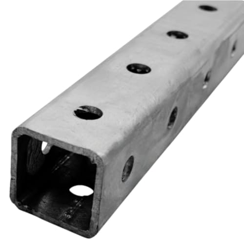 3 mm dick Stahl feuerverzinkt Vierkant Quadrat Rechteck Rohr Profil mit Bohrung (A: 40 x B: 40 x L: 1200 mm) von EMPULA
