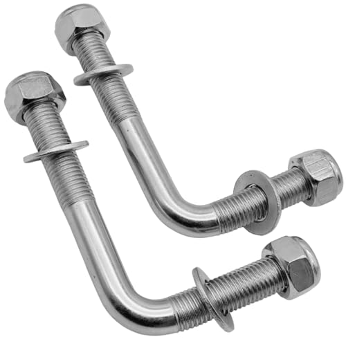 EMPULA 2 Stück M10, M12, M16 L Schraubhaken, Stahl verzinkt (A: 100 x B: 60 x C: 45 x D: 45 x M: 12) von EMPULA