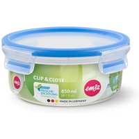 emsa Frischhaltedose CLIP & CLOSE 7 cm hoch 0,85 l transparent, blau von EMSA