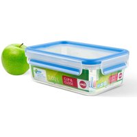 emsa Frischhaltedose CLIP & CLOSE 7 cm hoch 1,0 l transparent, blau von EMSA
