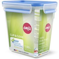 emsa Frischhaltedose CLIP & CLOSE 16.3 cm hoch 1,5 l transparent, blau von EMSA