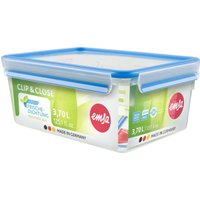 emsa Frischhaltedose CLIP & CLOSE 11 cm hoch 3,7 l transparent, blau von EMSA