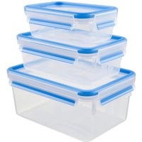 emsa Frischhaltedosen-Set 0,55/1,0/2,2 l transparent, blau von EMSA