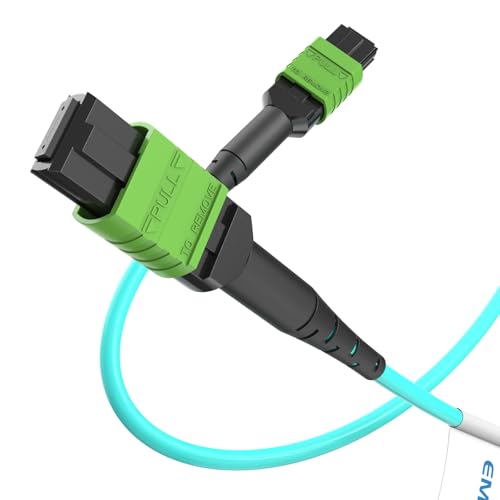 EMSECKO MPO APC auf MPO APC OM3 12-Faser Multimode LSZH Kabel, 5m, Geringe Einfügedämpfung, Ideal für 10G/40G/100G Netzwerke, NVIDIA DGX Station, Rechenzentren (5M) von EMSECKO