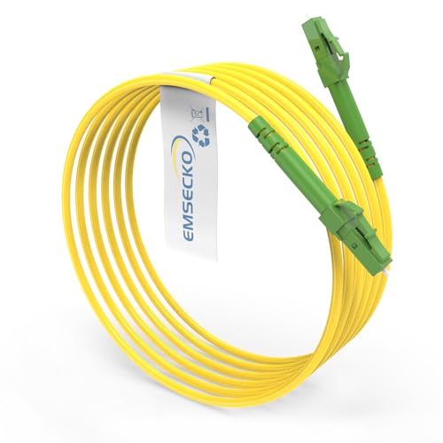 EMSECKO Glasfaserkabel LC/APC auf LC/APC OS2 Singlemode Simplex 9/125μm (5M) - Optimierte Übertragung auf kurze Distanzen von EMSECKO
