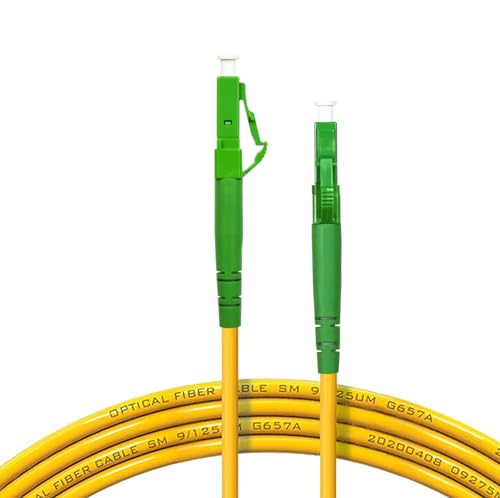 EMSECKO Glasfaser-Kabel LC/APC auf LC/APC OS2 Singlemode Simplex 9/125μm Yellow LSZH 3.0mm FTTH Cable (7M) von EMSECKO