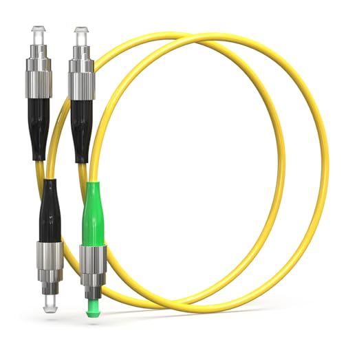 EMSECKO FC Glasfaserkabel Set, 2x Simplex Singlemode Kabel (FC/UPC-FC/UPC & FC/UPC-FC/APC), 40cm, 3.0mm O.D., Ideal für OTDR-Tests, FTTH, Glasfaser-Startkabel-Box von EMSECKO