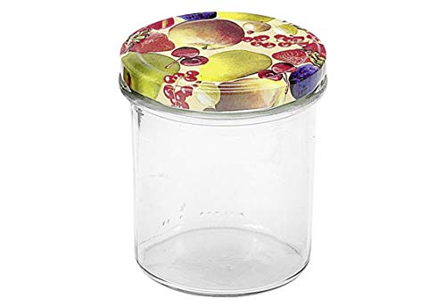 EMSY Schraubdeckelglas mit 82mm to-Deckel Obstdekor 350 ml Pack (6er Pack) von EMSY