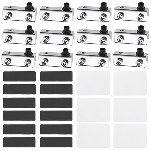 EMSea 12 Stück Drehscharniere für Glastüren ohne Rahmen Dicke 3 mm - 6 mm Vitrine verstellbar Glastürklemme Türbeschläge Türbeschläge Ersatz, Silber von EMSea