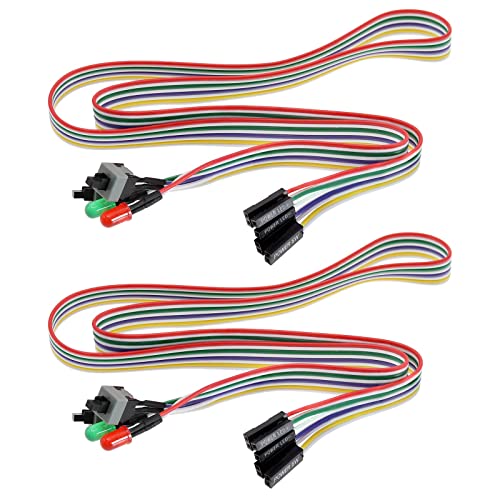 EMSea 2 PC Power Switch Button Cable Desktop Computer Case Motherboard On/Off/Reset/HDD Switch Cord Front Bezel Wire with red green LED indicator light EMSea 2 PC Power Switch Button Cable Desktop Computer Case Motherboard On/Off/Reset/HDD Switch Cord Front Bezel Wire with red green LED indicator light von EMSea