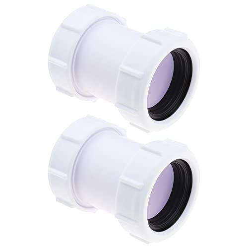 EMSea 2 Stück Gerader Rohrverbinder 40mm PP Abfallrohr Abflussrohr 1/2 Kompressionsverbinder Kupplung für Küchen Spüle Duschwannen Waschmaschinen usw. von EMSea