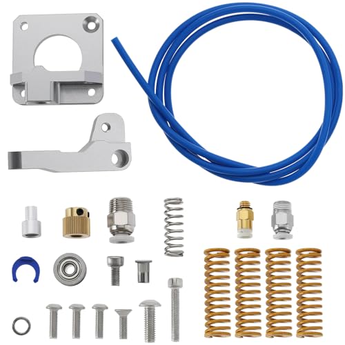 EMSea 3D-Drucker Kit, Ganzmetall-Extruder-Feeder, 1-Meter-PTFE-Schlauch, Pneumatische Kupplungen Und Bettfedern Kompatibel mit Ender 3/3 Pro/3X/5/5 Plus/5 Pro CR-10S CR-10 Plus von EMSea