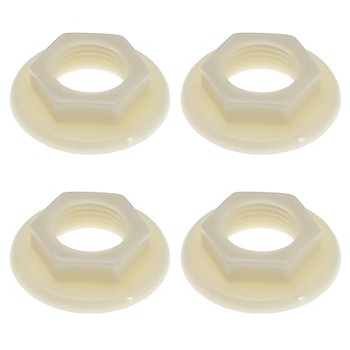 EMSea 4Pcs Sink Tap Back Nut 1/2" BSP Plastic Back Nuts Accessories for Bathroom Basin Taps Mixers Round Faced Flanged Back Nuts Home tools White von EMSea