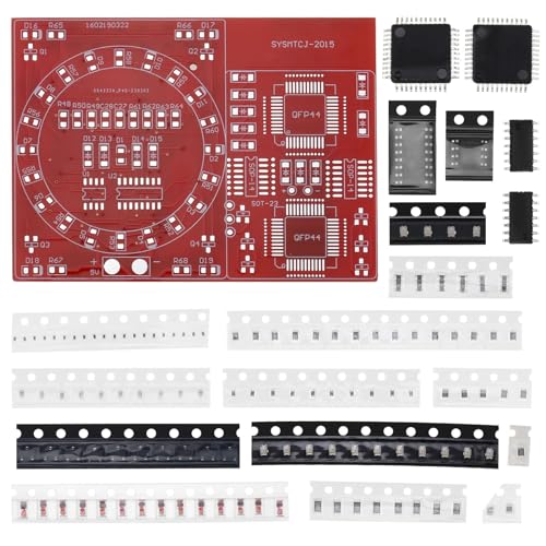 EMSea DIY SMD/SMT Komponenten Übungsbrett Lötfähigkeits Trainingskit CD4017 NE555 für Weihnachtsdekorationen Desktop Dekorationen von EMSea