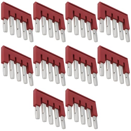 EMSea 10 Stück FBS 5-5 Steckkontaktbrücke 3030190 Vierkantbrücke FBS Querbrücke für UT ST Steckklemmen Mittelquerbrücken Rot von EMSea