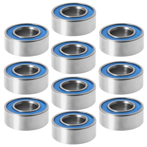 EMSea 10 Stück MR84-2RS 4 Mm X 8 Mm X 3 Mm Mini-Rillenkugellager mit Blauer Abdeckung Doppelte Gummidichtung für DIY-Spielzeug 3D-Drucker Instrumente von EMSea