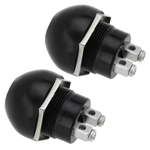 EMSea 2 STK 12 V Wasserdichter Momentandrucktaster ABS Hupenknopf DC12-24 V 10 A 2 Kontakte Wasserdichter Schalter für Den Einsatz In Automobilen Und Motorrädern Schwarz von EMSea