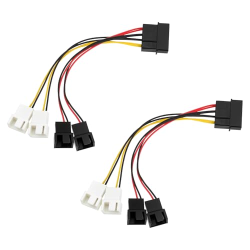 EMSea 2 Stück 4-polig auf 4 X 2-polige Lüfter-Stromkabel-Adapterstecker 2 X 12 V Und 2 X 5 V Computer-Lüfter-Splitter Y-Stromkabel für CPU-PC-Gehäuse EMSea 2 Stück 4-polig auf 4 X 2-polige Lüfter-Stromkabel-Adapterstecker 2 X 12 V Und 2 X 5 V Computer-Lüfter-Splitter Y-Stromkabel für CPU-PC-Gehäuse von EMSea