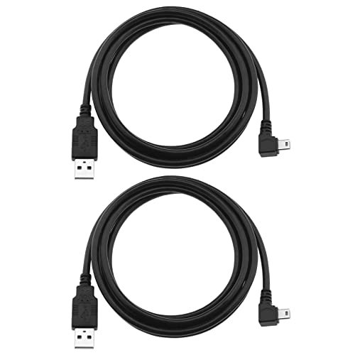 EMSea 2 Stück Mini USB Ladekabel 1,8m Mini USB B 5-Pin Stecker 90 Grad Linkswinkel auf USB 2.0 Stecker Leistung Ladegerät Adapterkabel Synchronisierte Datenübertragung von EMSea