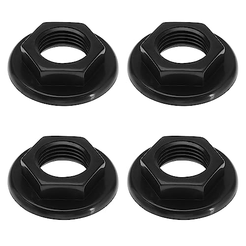 EMSea 4Pcs Sink Tap Back Nut 1/2" BSP Plastic Back Nuts Accessories for Bathroom Basin Taps Mixers Round Faced Flanged Back Nuts Home tools Black von EMSea