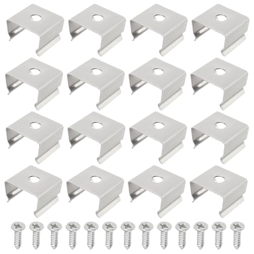 EMSea 50 Stück Lichtschlauch-Befestigungsclips Edelstahl-LED-Lichtschlauchhalter Lichtstreifen-Kanalclip für 9,5–12 Mm LED-Streifen (13 X 11 X 9 Mm) von EMSea
