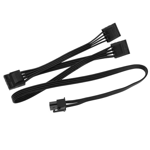 EMSea 6-Poliges auf 3 x 4-poliges IDE-Molex-Adapterkabel, Festplatten-Stromadapterkabel Kompatibel mit Seasonic X-1050XM2 X-1250XM2 SS-660 Modul-Stromversorgung von EMSea