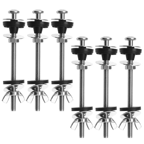 EMSea Reparatur-Set für WC-Tankschrauben und Unterlegscheiben, M6 x 100 mm, undichte WC-Kupplung, Spülkastenschrauben, Befestigungsset für geteilte Toiletten, Edelstahl, 6 Stück von EMSea