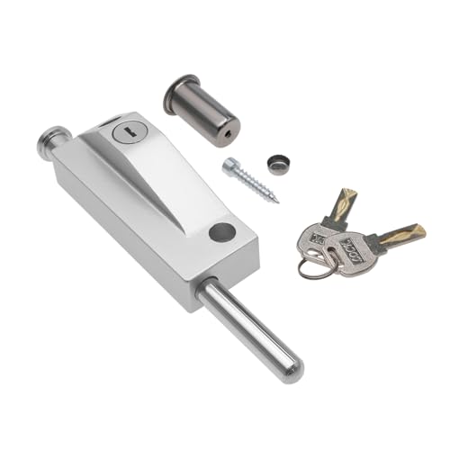 EMSea Türstopper mit Feder aus Zinklegierung Torriegel 11 X 4 Cm Türstopper mit Schlüssel 12 Mm Loch Robuster Riegel Automatischer Verbundhebel für Gerahmte Glastüren Drehtür von EMSea
