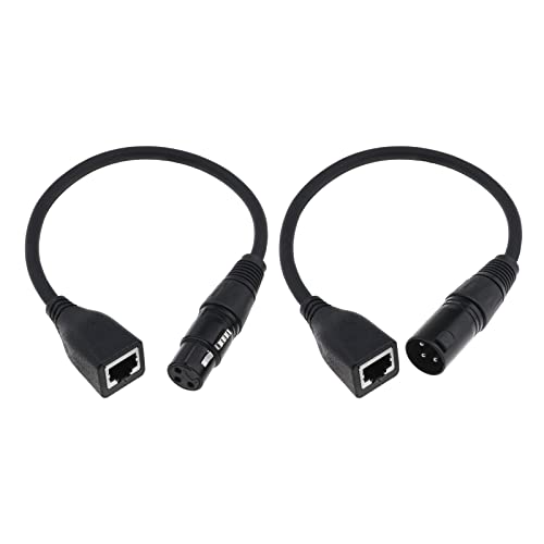 EMSea XLR-3-polige Buchse und Stecker auf RJ45-Buchse, Adapter, Konverter, Verlängerungskabel, XLR-Adapterkabel, LED-Controller, Konverterkabel, 30 cm, 2 Stück von EMSea