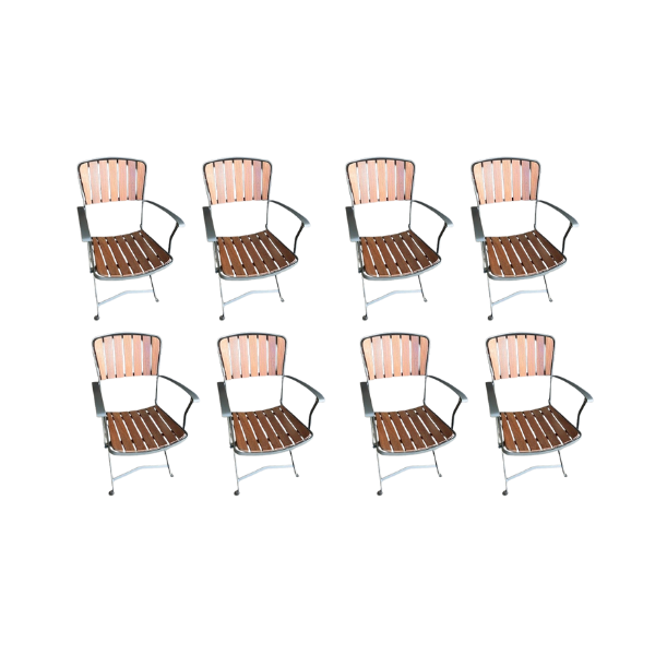 8er Set Klappstühle aus Holz und Metall, Emu 8er Set Klappstühle aus Holz und Metall, Emu von EMU