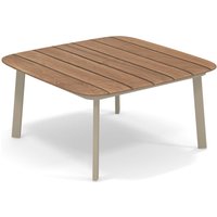 Emu - Shine Outdoor Beistelltisch 79 x 79 cm, Teak / taupe von EMU