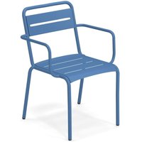 Gebraucht] EMU Star Armlehnstuhl Gartenstuhl Outdoorstuhl Marineblau Stahl Gartenmöbel B-Ware von EMU
