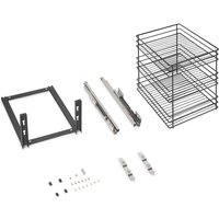 Emuca - Auszugswagen Titane mit Unterfederung und sanfter Schließung, Modul 400mm, Stahl, Anthrazitgrau von EMUCA