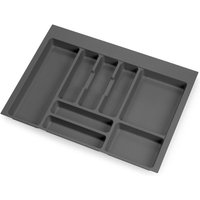 Besteckeinsatz Optima für Universalschublade, Modul 700mm, Kunststoff, Anthrazitgrau - Anthrazitgrauer - Emuca von EMUCA