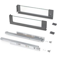 Emuca Außenschublade Vertex 40Kg mit Glas-Einschubelement Höhe 131mm, Tiefe 450mm, Stahl und Aluminium und Glas, Anthrazitgrau Emuca Außenschublade Vertex 40Kg mit Glas-Einschubelement Höhe 131mm, Tiefe 450mm, Stahl und Aluminium und Glas, Anthrazitgrau von EMUCA