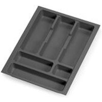 Besteckeinsatz Optima Vertex/Concept, Tiefe 500mm, Plattenstärkenstärke 16mm, Modul 400mm, Kunststoff, Anthrazitgrau - Emuca von EMUCA