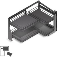 Ecksystem Titane für Küchenmöbel, ausziehbar, rechts öffnend, Stahl und Holz, Anthrazitgrau - Grau anthrazit - Emuca von EMUCA