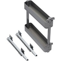 Emuca Flaschenregal seitlich ausziehbar Harmony mit Soft-Close, Modul Breite 150mm Höhe 700mm, Stahl und Holz, Anthrazitgrau Emuca Flaschenregal seitlich ausziehbar Harmony mit Soft-Close, Modul Breite 150mm Höhe 700mm, Stahl und Holz, Anthrazitgrau von EMUCA