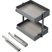 Emuca Harmony-Ausziehwagen mit Soft-Close, Modul Breite 400mm Höhe 700mm, Stahl und Holz, Anthrazitgrau Emuca Harmony-Ausziehwagen mit Soft-Close, Modul Breite 400mm Höhe 700mm, Stahl und Holz, Anthrazitgrau von EMUCA