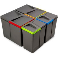 Emuca Lot Recycle Behälter für Küchenschublade, Höhe 266mm, 2x15l, 2x7l, Kunststoff anthrazitgrau Emuca Lot Recycle Behälter für Küchenschublade, Höhe 266mm, 2x15l, 2x7l, Kunststoff anthrazitgrau von EMUCA