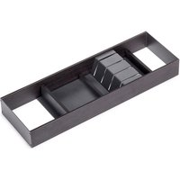 Emuca Messereinsatz Orderbox für Schublade, 150x470mm, Stahl und Holz, Anthrazitgrau von EMUCA
