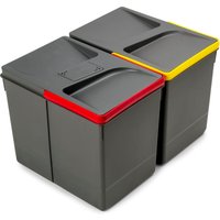 Emuca Recycle-Küchenschubladenbehälter mit geruchsdichtem Deckel, Höhe 266, 2x15l, Kunststoff anthrazitgrau Emuca Recycle-Küchenschubladenbehälter mit geruchsdichtem Deckel, Höhe 266, 2x15l, Kunststoff anthrazitgrau von EMUCA