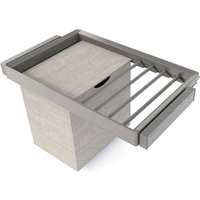Satz aus 7-Stangen-Hosenhalter, Wäschekorb und ahmen für Schrank Quartz, mit Soft-Close- und Vollauszugsschienen, Modul 80 cm, Titan-Oberfläche von EMUCA