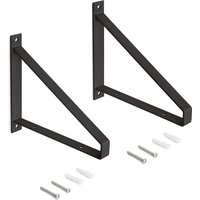 Emuca Satz träger-Set für Regale in Holz Shelf mit dreieckiger Form, Stahl, Schwarz von EMUCA