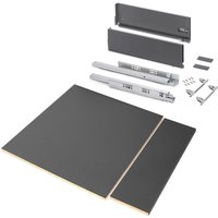 Schubladegarnitur Vertex für Küche oder Badezimmer mit 3D-Verstellung, Höhe 178mm, mit Spanplatten, Modul 600 mm, Anthrazitgrau - Emuca von EMUCA