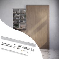 Set aus Beschlagset für eine Wandschiebetür aus Holz mit sanftem Schließen, Stahl und Aluminium und Kunststoff - Nicht bestimmt - Emuca von EMUCA