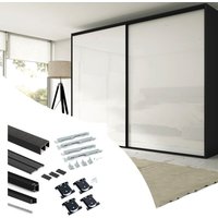 Set aus Hardware set für Placard 74 2-Schiebe-Kleiderschrank mit sanftem Schliessen, Griff-Modell Sharp, Stärke 16mm, ohne Paneele, Schwarz lackiert Set aus Hardware set für Placard 74 2-Schiebe-Kleiderschrank mit sanftem Schliessen, Griff-Modell Sharp, Stärke 16mm, ohne Paneele, Schwarz lackiert von EMUCA