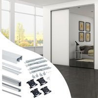 Emuca Set aus Hardware set für Placard 81 2-schiebig und sanft Schliessend Kleiderschrank, Wave Profil, Dicke 18mm, Paneele nicht inbegriffen, Matt Emuca Set aus Hardware set für Placard 81 2-schiebig und sanft Schliessend Kleiderschrank, Wave Profil, Dicke 18mm, Paneele nicht inbegriffen, Matt von EMUCA